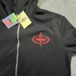 Alcatraz Red Sword Print Zip-Up Hoodie