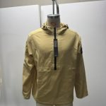 Stone‑Island Khaki Half‑Zip Anorak Hooded Pullover Jacket, Compass Patch On Sleeve, Unisex Spring Autumn Windbreake