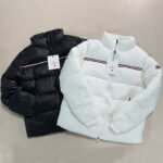 Moncler Stand Collar Striped Detail Puffer Jacket, Full‑Zip Short Padded Winter Coat Unisex, 2 Color Options