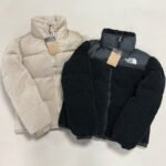 The North Face Sherpa Fleece Color‑Block Puffer Jacket, Stand Collar Full‑Zip Short Winter Coat Unisex, Two Color Options